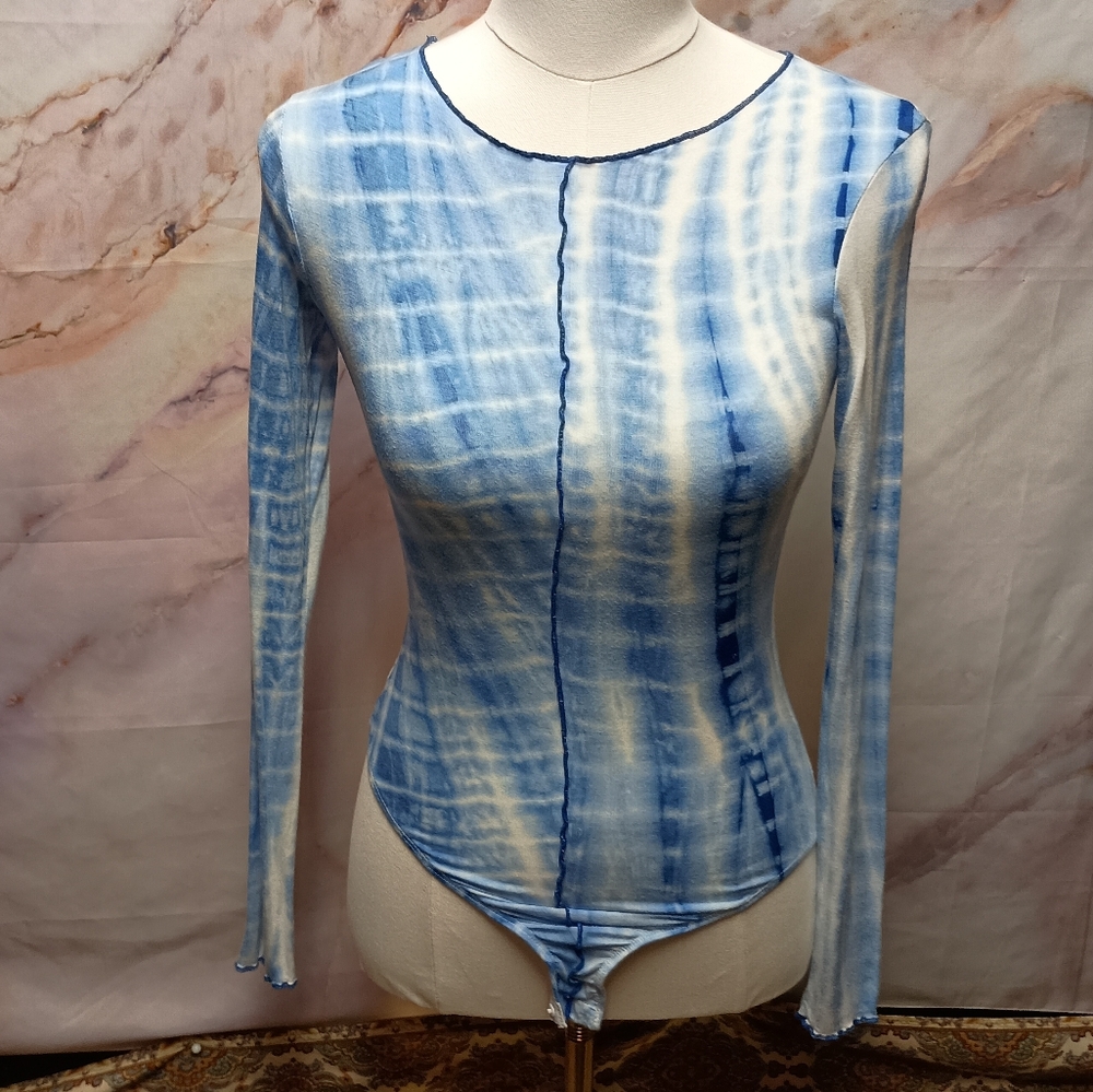 Princess Polly Blue Tie Dye Bodysuit